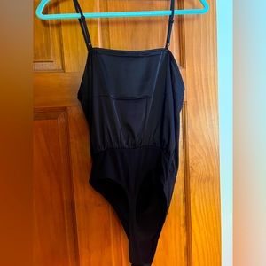 Express satin spaghetti strap bodysuit with lace detailing  size M